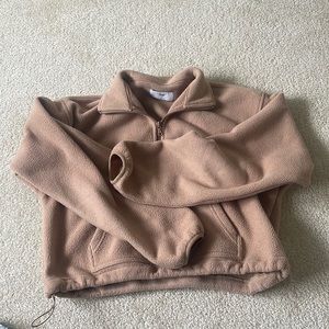 TNA polar fleece half zip up cropped small